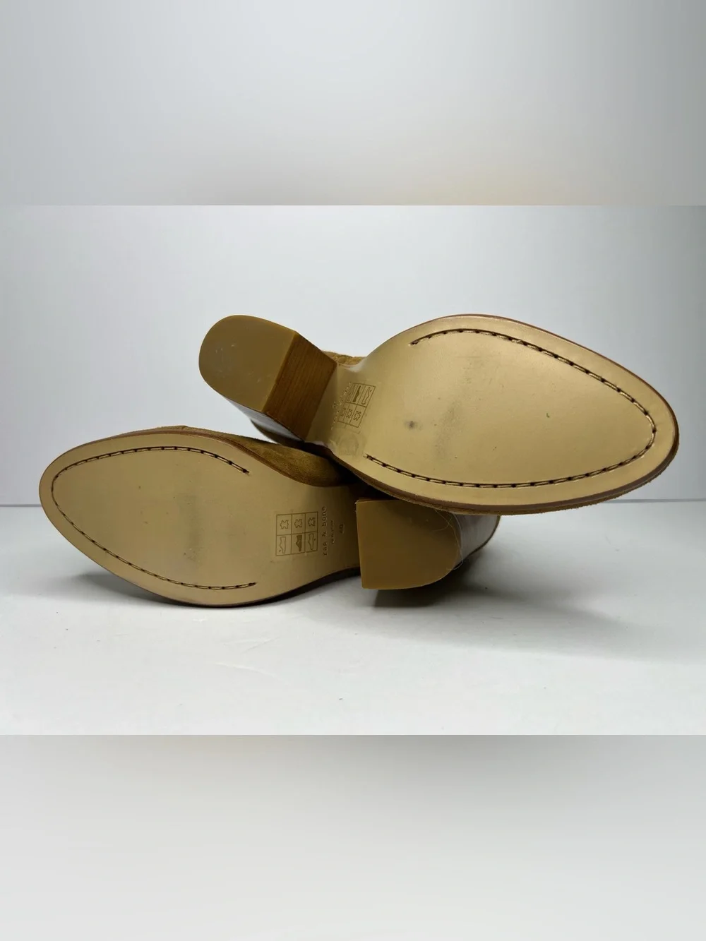 Rag & Bone Margot Tan Suede Double Zip Ankle Booties Size 40 / US 10 No Box